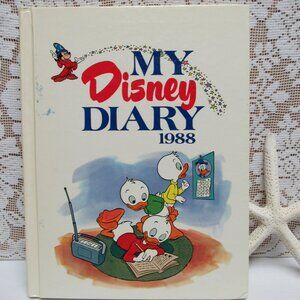 My DISNEY Diary 1988 Vintage Hardcover Book Mickey & Friends Grolier Children